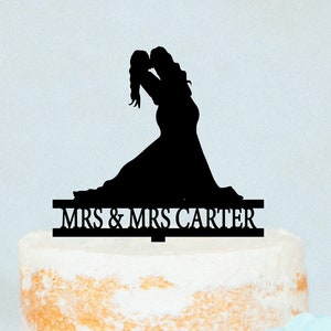 Mrs And Mrs Custom Cake Topper| Lesbian Wedding Cake Topper| Same Sex Wedding| Two Brides Cake Topper