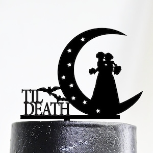 Gothic Wedding Cake Topper| Lesbian Wedding Cake Topper| Same Sex Wedding| Mrs And Mrs Custom Cake Topper
