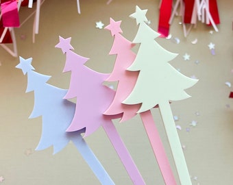 Christmas Drink Stirrers| Christmas Tree Cocktail Stirrers| Holiday Drink Decor| Winter Swizzle Sticks| Acrylic Beverage Sticks