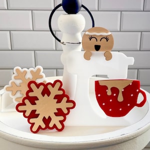 Gingerbread Tiered Tray Decor| Baked with Love Tiered Tray Sign| Christmas Tray Decor Bundle