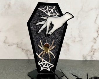 Witch Hand With Spider| Halloween Home Decor| Spooky Halloween Sign| Witch Hand Sign| Spider Wed Decor| Gold Spider