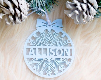 Personalized Snowflake Ornament | Acrylic Snowflake Name Ornament| Personalized Christmas Gift| Personalized Christmas Ornament