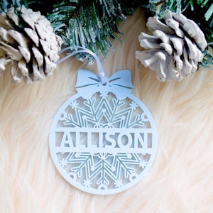 Personalized Snowflake Ornament | Acrylic Snowflake Name Ornament| Personalized Christmas Gift| Personalized Christmas Ornament