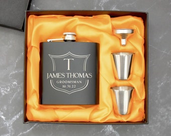 Personalized Groomsmen's Gift| Flask Gift Box| Mens Gift Box Set| Groomsmen Gift Set