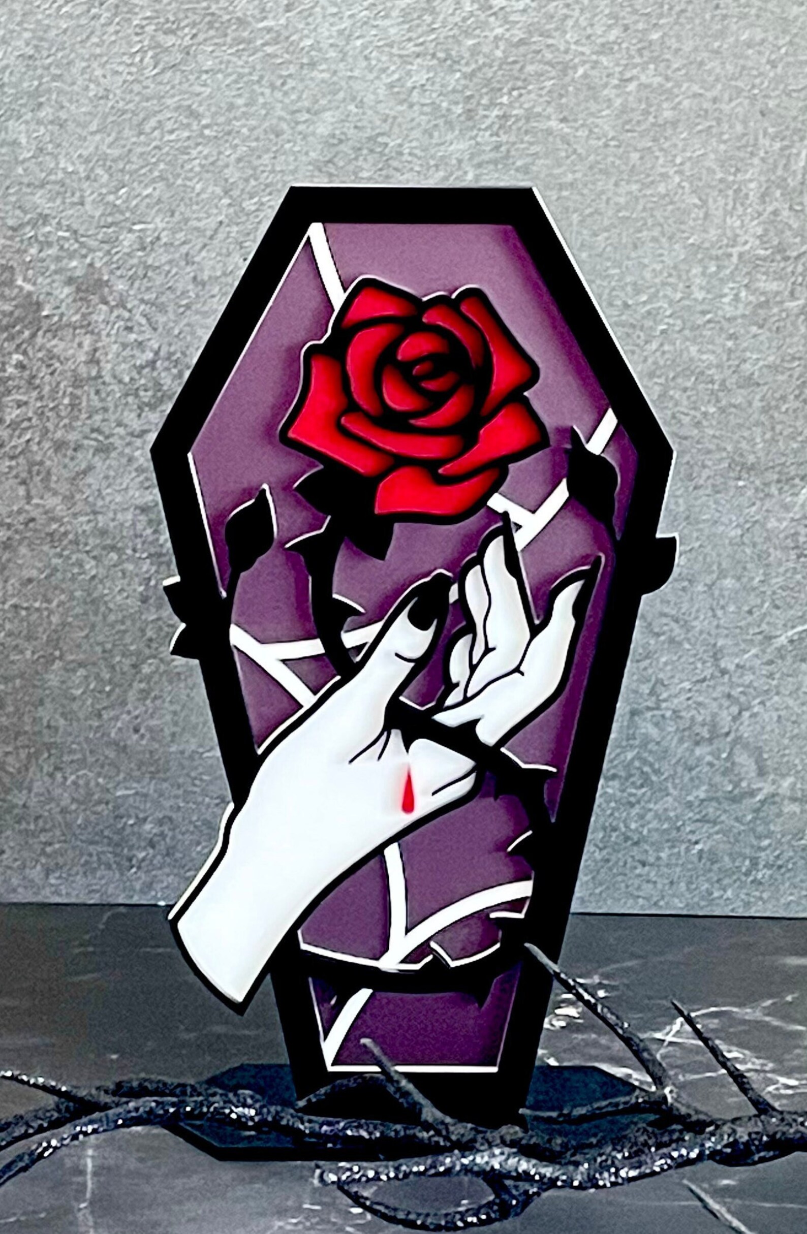 Gothic Rose Home Decor| Rose With Thorns Decor| Bleeding Rose| Witches ...