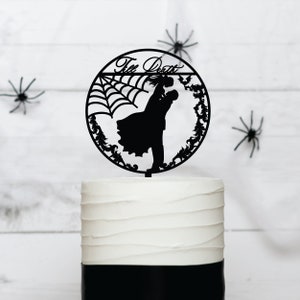 Til Death Do Us Part Wedding Cake Topper| Acrylic Halloween Wedding Cake Topper| Spider Web Wedding Cake Topper