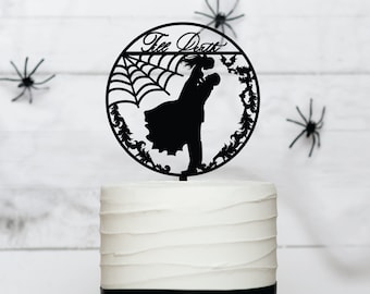 Til Death Do Us Part Wedding Cake Topper| Acrylic Halloween Wedding Cake Topper| Spider Web Wedding Cake Topper