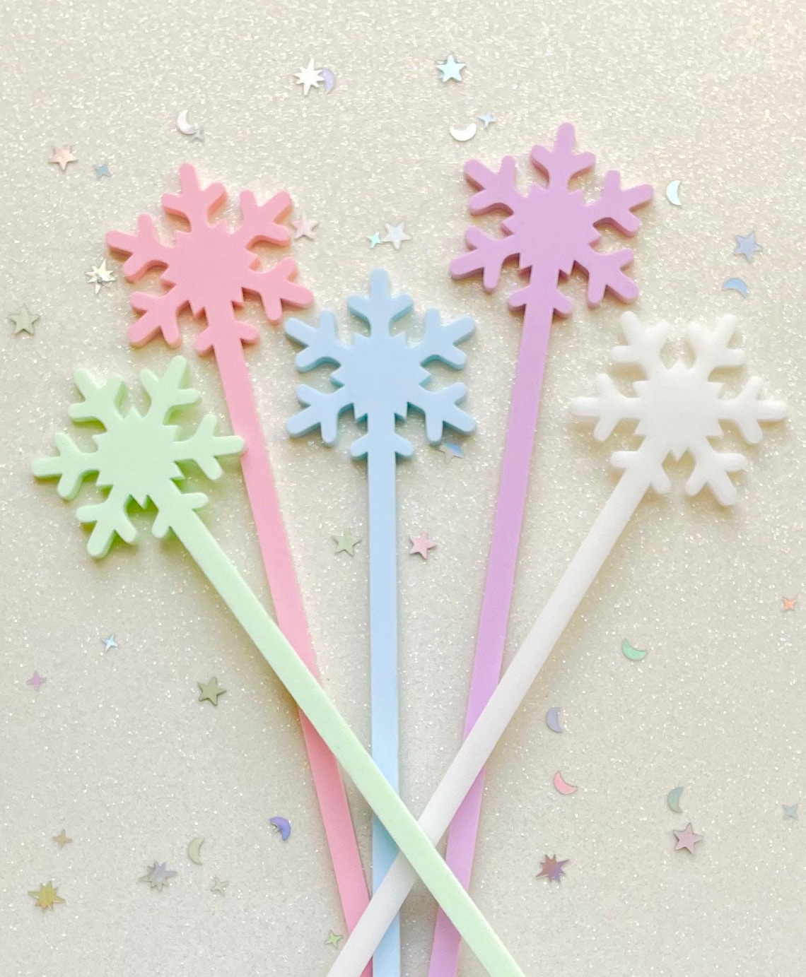 Christmas Drink Stirrers Snowflake Cocktail Stirrers Christmas Swizzle