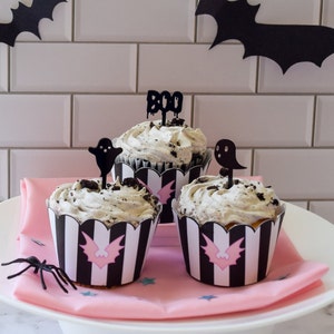 Acrylic Halloween Cupcake Toppers| Ghost Cupcake Toppers| Halloween Party Cupcake Picks