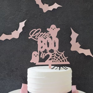 Pink Halloween Ghost Cake Topper| Little Boo Cake Topper| Pink Ghost Halloween Cake Topper| Little Boo Is Two Cake Topper