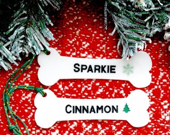 Personalized Dog Ornament | Dog Christmas Ornament | Dog Bone Ornament| Personalized Dog Holiday Gift