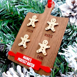 Personalized Gingerbread Cookie Ornament| Mom&#39;s Favorite Batch| Christmas Ornament for Grandparents