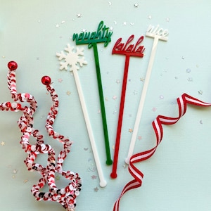 Weihnachts-Getränkerührer| Freche und schöne Getränke Sticks| Weihnachtskaffee Barzubehör| Feiertags-Getränke-Dekor