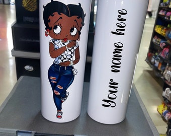 Personalized Black Betty Boop 20 oz Tumbler, Betty Boop Tumbler, Personalized 20 oz , Personalized Gift, White Personalized Tumbler