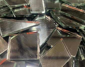 3+ Pounds - 1/8" or 1/4" Mirror Pieces for Arts, Crafts, Stained Glass, Mosaics, Concrete