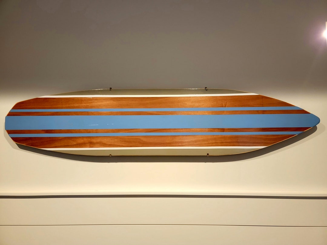 LIGHT Bluestriped SURFBOARD 6.1 Foot , Surfboard Wall Art, Beach House