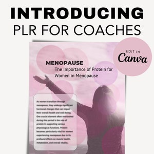 PLR dla trenerów. Sprawdź nasz w pełni konfigurowalny Private Label Rights Protein & Menopause Lead Magnet / artykuł o zdrowiu kobiet.