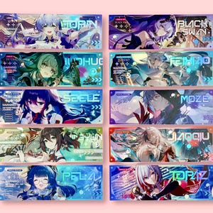 Bundle of Honkai Star Rail large bookmark / laser ticket