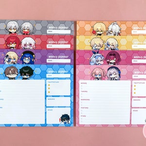 Honkai Star Rail weekly planners - Tear away notepads stationery
