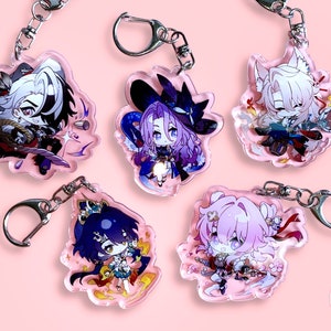 Honkai Star Rail keychain - Chibi Boothill March 7th Black Swan Yunli Jiaoqiu