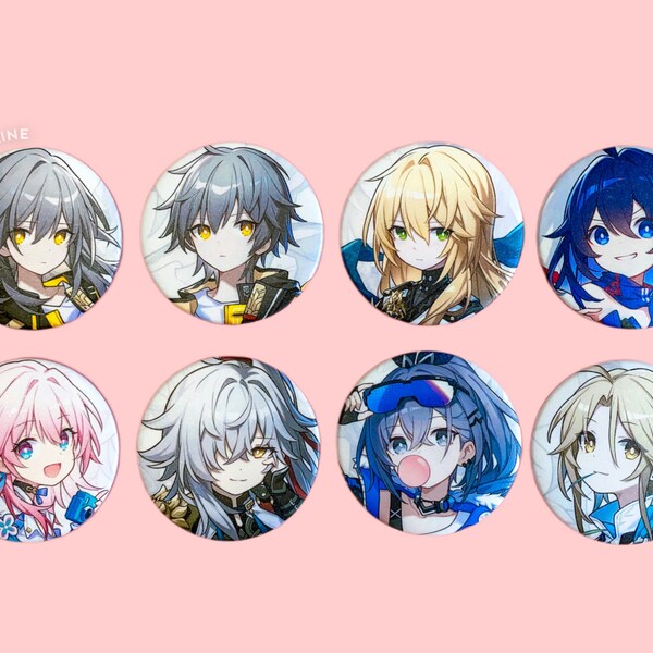 Honkai Star Rail pinback buttons - Matte Glittered