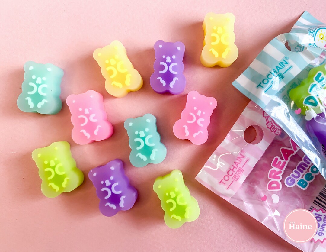 100 pçs mini resina gummy bear encantos do prego misturado