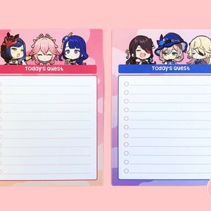 Electro - Genshin characters checklist notepads