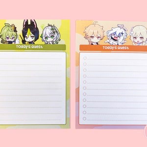 Dendro & Traveller - Genshin characters checklist notepads