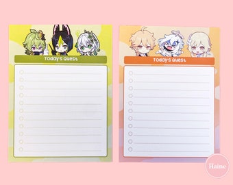 Dendro & Traveller - Genshin characters checklist notepads