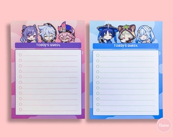Electro & Anemo -  Genshin characters checklist notepads