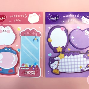 Kawaii Sticky notepads set - 60 sheets