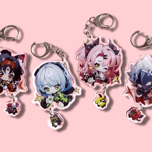 Zenless Zone Zero acrylic keychain - Cunning Hares chibi Nicole Billy Anby Nekomata