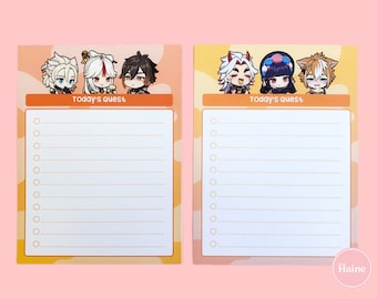 Geo - Genshin characters checklist notepads