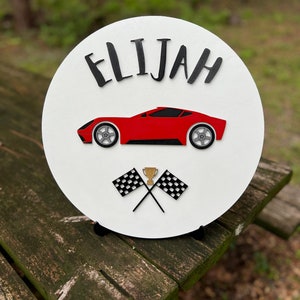 Race Car Name Sign for kids room