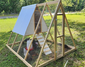 Chicken Coop Plans. A-Frame Mobile Tractor with Ramp and Barn Doors. Digital Download PDF.