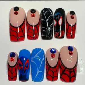 Spider-Man 2099 and Miles Morales press ons