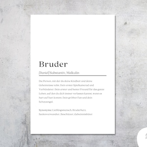 BRUDER Poster Personalized | Definition | Brother Gift | Birthday | Family | Decoration | Digital | Download | for printing