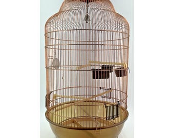Seven Castelgomberto Italy Metal Dome Top Bird Cage Brass