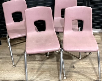 Set of 4 Classroom Chairs - 16 Inch Stackable School Chairs - Maroon - USA Made