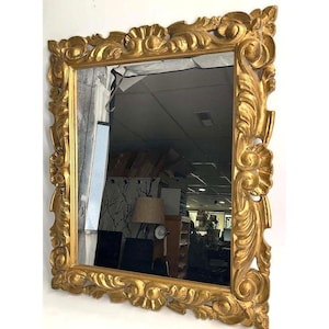 Vintage Illinois Moulding Co Gold Ornate Wall Mirror Rococo Baroque M 602 25 x 21