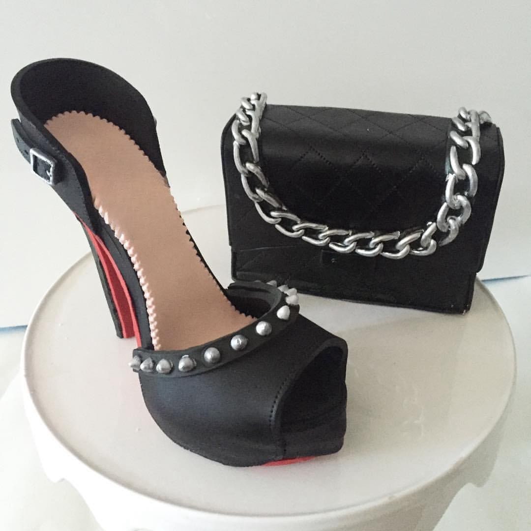 Fondant Sugar Shoe and Bag Cake Toppers for Fashion Cake Etsy