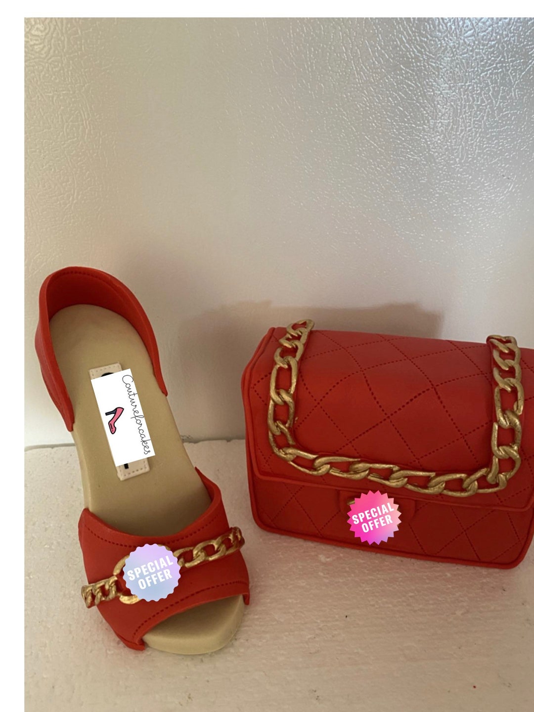 Sugar Gumpaste Fondant Shoe and Bag Cake Topper for Fashion Etsy