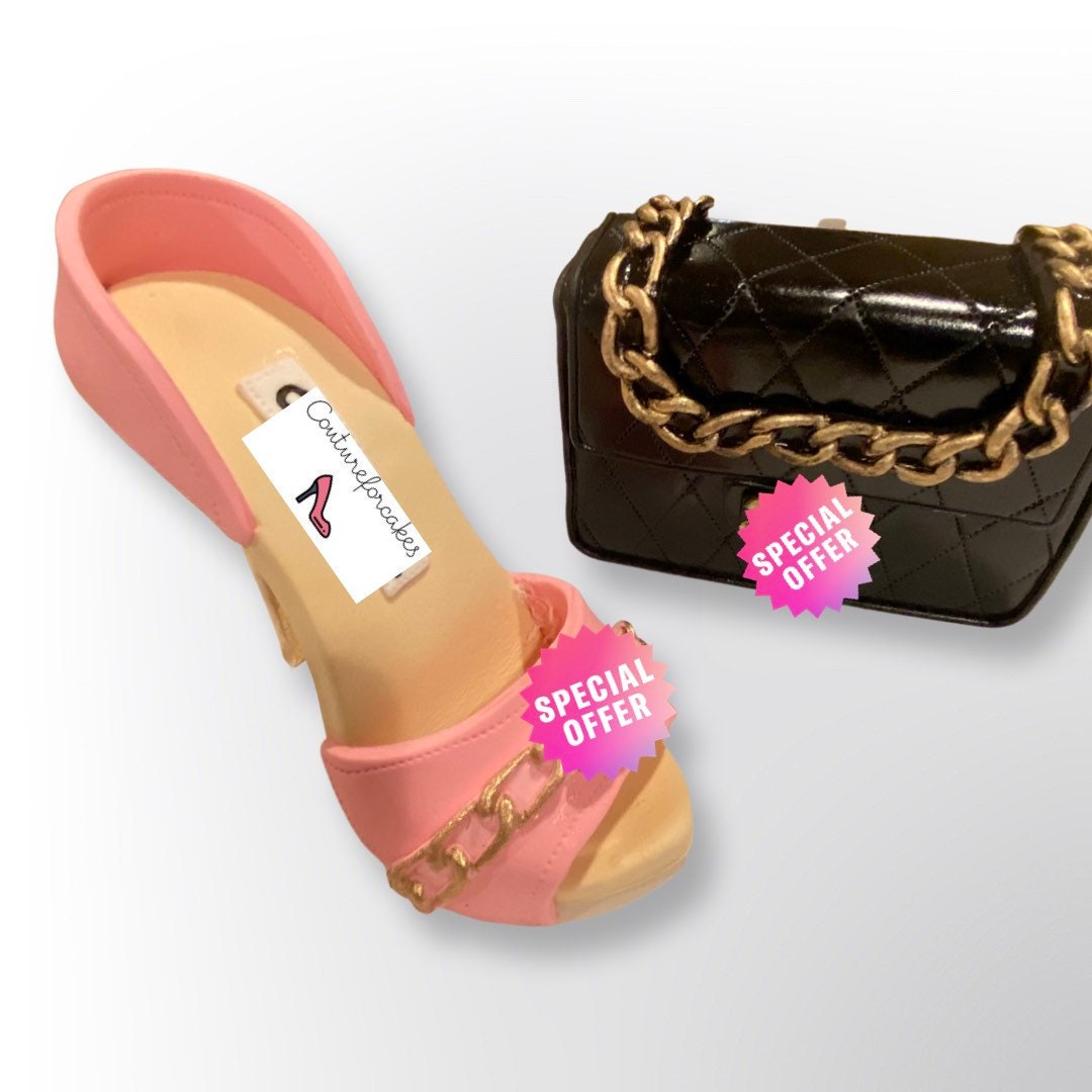 Fondant Sugar Shoes and Bag Cake Topper for Fashion Etsy