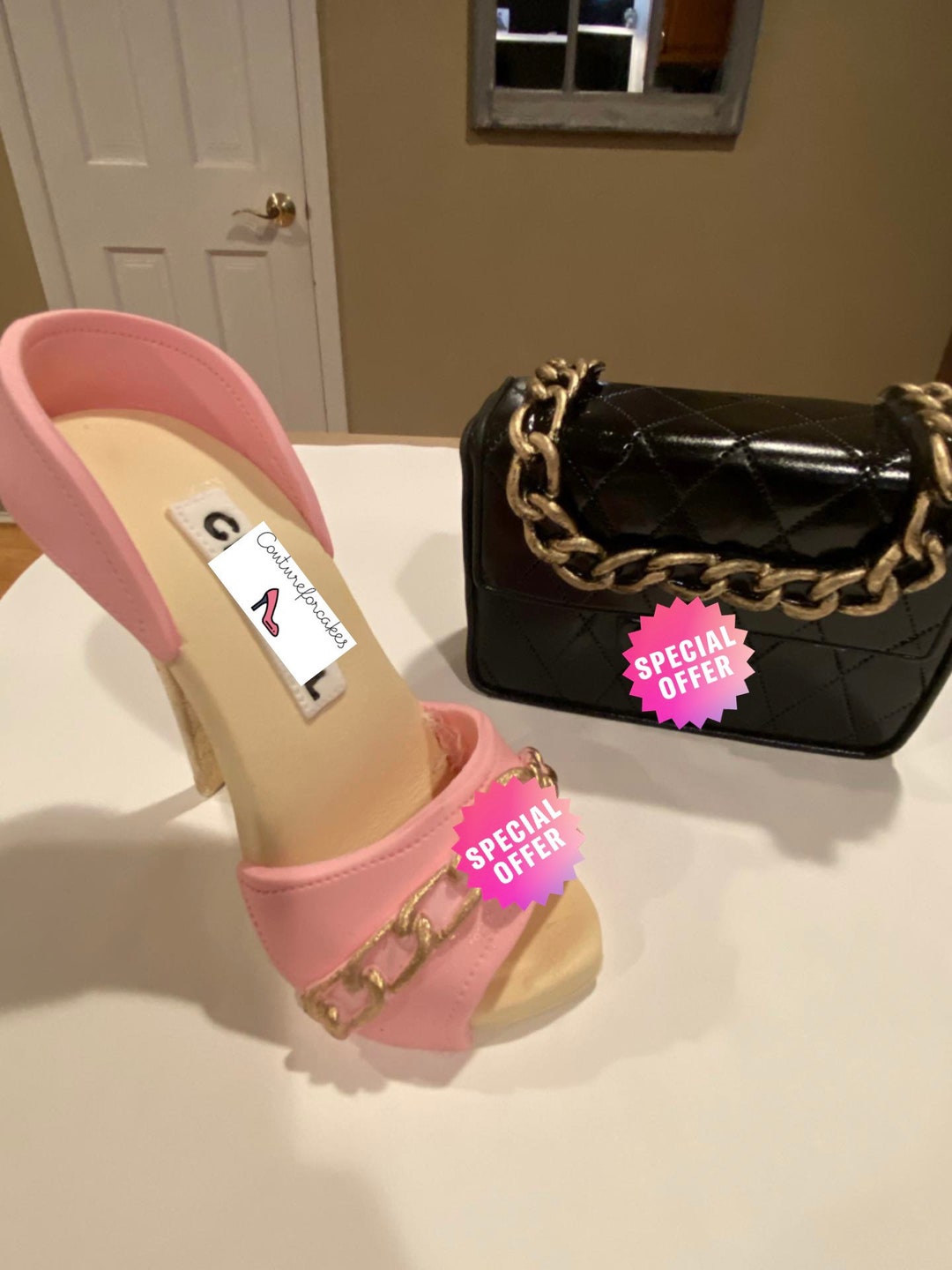 Fondant Sugar Shoes and Bag Cake Topper for Fashion Etsy