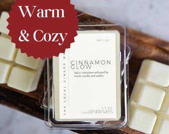 Warm & Cozy Strong Scented Luxury Wax Melts | Cozy Cashmere Cinnamon Vanilla Spiced | Coconut Soy | Dye Free