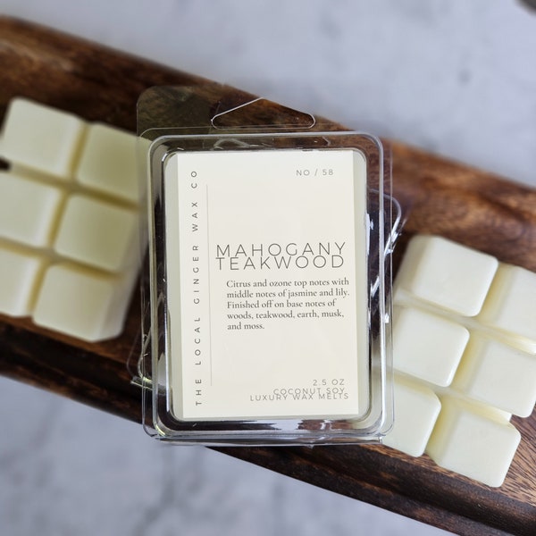 Mahogany Teakwood | Soy Wax Melts | Coconut Wax Melts | Natural Wax Melts | Scented Wax Melts | Strong Wax Melts | Dye Free