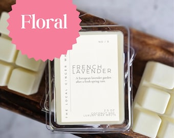 Floral Strong Scented Luxury Wax Melts | Rose Lavender Violet Daisy Flower Garden Greens | Coconut Soy | Dye Free