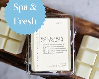 Spa & Fresh Strong Scented Luxury Wax Melts | Fresh Air Greens Citrus Florals Relaxing | Luxury | Coconut Soy | Dye Free
