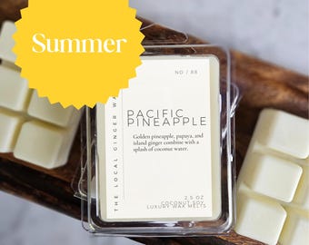 Summer Strong Scented Luxury Wax Melts | Pinapple Coconut Mango Beach Sweet Tropical | Coconut Soy | Dye Free