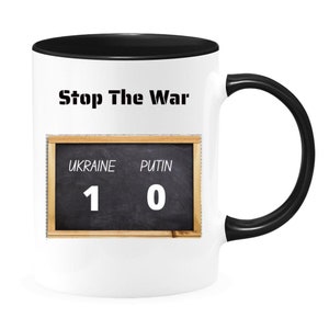 Pare o placar da guerra Putin 0 Ucrânia 1 caneca de cerâmica branca de alta qualidade de 11 onças